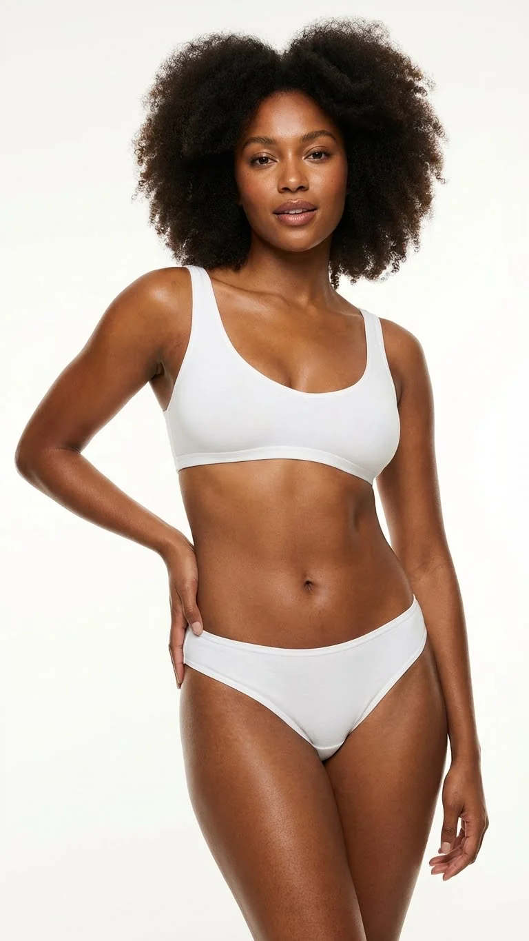 Optik Beyaz Pamuklu Penye Slip Külot - Slip Külot Tasarım Detayı